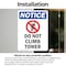 Signmission Do Not Climb Tower Sign With Symbol, 7 in W x Rectangle, Vinyl Decal OS-2PACK-NS-D-710-V-11124 - alternate 5